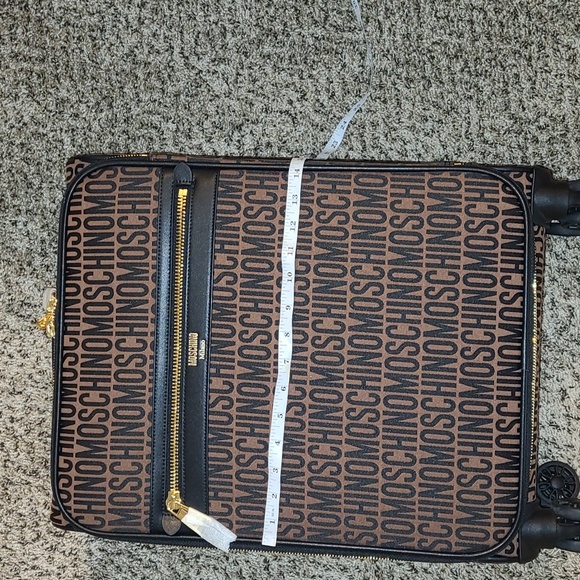 💕NWT MOSCHINO ALL-OVER LOGO NYLON TROLLEY CASE CARRY ON💕 - Picture 11 of 16